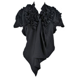 COMME DES GARÇONS Draped Gathered Black Wool Blouse Size S