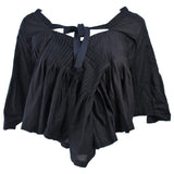 COMME DES GARÇONS Black Drape Pleated Blouse with Tie Size M
