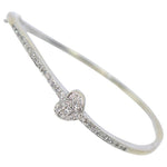 DIAMOND 18 Karat White Gold Heart Bangle Bracelet