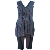 MARNI Blue Draped Stretch Knit Blouse & Short Set Size 38