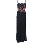 FE ZANDI Beverly Hills Beaded Black Lace Chiffon Gown Size 4 - 6