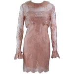 BILL BLASS Peach Lace Cocktail Dress with Over Blouse Size 6