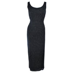 PIARA 1960s Black Beaded Crepe Gown Size 8