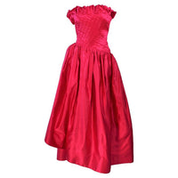 ARNOLD SCAASI Fuchsia Pintuck Draped Ball Gown Size 8-10