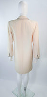 YVES SAINT LAURENT 1980s Ivory Wool Tuxedo Dress Size 38-40