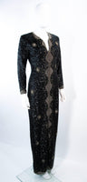 VINTAGE Circa 1960s Black & Gold Sequin Dress Size Medium