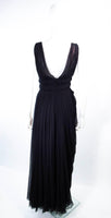 HELEN ROSE Circa Late 1950s Black Silk Chiffon Gown, Size 2-4