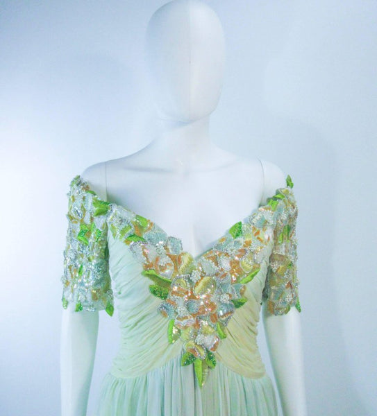 bob mackie green dress Vintage Midi Length Dress