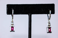 RUBY Trillion Diamond 14 Karat White Gold Drop Earrings