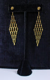 DIAMOND Mesh and 18 Karat Yellow Gold Dangle Earrings