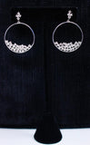 DIAMOND Cluster Hoop 18 Karat White Gold Dangle Earrings