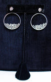 DIAMOND Cluster Hoop 18 Karat White Gold Dangle Earrings