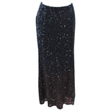 BILL BLASS Black and Brown Sequin Ombre Skirt Size 6