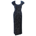 BRUCE ARNOLD 1960s Black Hand-Beaded Gown Size 6