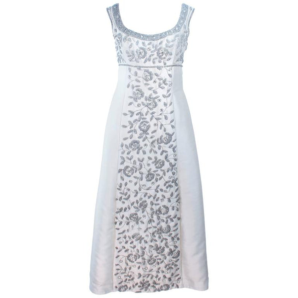 LILLIE RUBIN 1960s Off White Silk Gown, Rhinestones Size 4 – The Paper Bag Princess