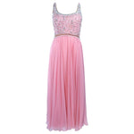 I. MAGNIN 1960s Hand Beaded Pink Chiffon Gown Size 4