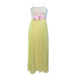 VICTORIA ROYAL Embellished Yellow Silk Gown Size 4