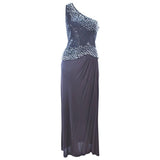 GIORGIO Beverly Hills Grey Sequin and Beaded Gown Size 8