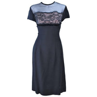 J. HARLAN Silk and Lace Cocktail Dress w/ Sheer Details Size 8