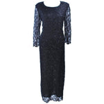 FRANK USHER Black Lace Beaded Gown Size 12