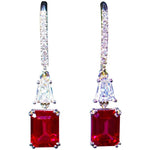 RUBY Trillion Diamond 14 Karat White Gold Drop Earrings