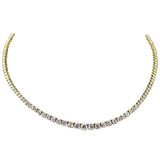 DIAMOND Round Cut Line Necklace 18 Karat Yellow Gold
