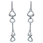 DIAMOND Round Cut Dangle Earrings 14 Karat White Gold