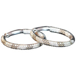 CRISTINA FERRARE White and Chocolate Diamond Hoop Earrings