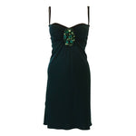 DOLCE & GABBANA Green Jersey Dress with Rhinestones Size 44