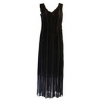 ALBERTA FERRETTI Black Beaded Silk Chiffon Dress Size 10