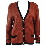CELINE Orange and Brown Printed Wool Sweater Size 6-8