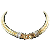 DIAMOND Accents Column Necklace with 18 Karat Yellow Gold