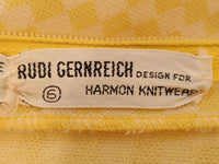 RUDI GERNREICH Vintage Yellow and White Check Sleeveless Pantsuit