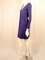 RUDI GERNREICH 1960s Vintage Purple Knit V-Neck Mini Dress