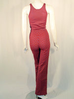 RUDI GERNREICH 2 pc Red and Purple Check Tank Top and Pants Set