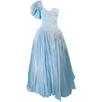 NOLAN MILLER Blue Gown, One Shoulder Size 2-4