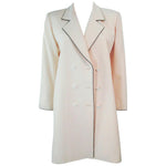 YVES SAINT LAURENT 1980s Ivory Wool Tuxedo Dress Size 38-40