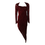 KARL LAGERFELD Burgundy Velvet Burn Out Gown Size 38