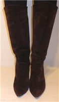 SUSAN BENNIS WARREN EDWARDS Brown Suede Knee High Boots Size 9 1/2