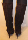 SUSAN BENNIS WARREN EDWARDS Brown Suede Knee High Boots Size 9 1/2