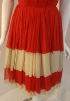 JAMES GALANOS 1960s for Amelia Gray Red Chiffon Cocktail Dress