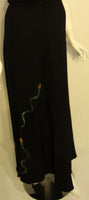 KRIZIA 1970s Black Crepe Halter Gown Snake Print