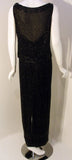 CEIL CHAPMAN 1960s Vintage 2 pc Black Beaded Gown