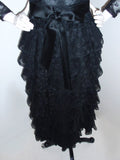 GIVENCHY Couture Black Lace Tiered Gown with Bow at Waist