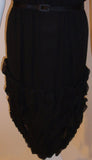 JAMES GALANOS 1960s Black Chiffon Cocktail Dress with Ruffles