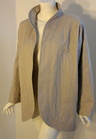 FENDI 1980s Gray Quilted Oversized Jacket Size 38