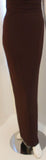 HALSTON Dark Brown Reverse Halter Backless Evening Gown