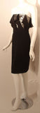 CHLOE 1980s Black and Silver Peek-a-boo Panel Strapless Cocktail Dress