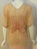 VINTAGE Circa 1920s Beaded Jacket, Pink Silk Chiffon Gown
