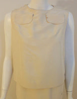 MADAME GRES 1960s 2 pc Cream Top and Skirt Set